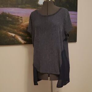 Simply Vera Vera Wang Charcoal Short Sleeve Top